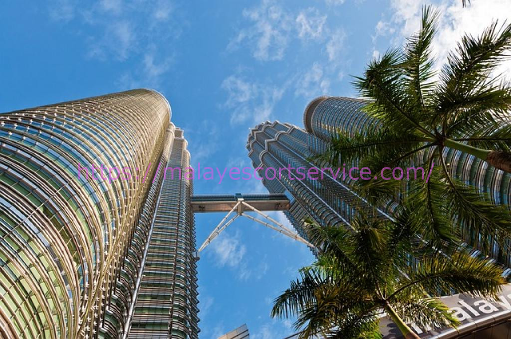 Low-angle view of the Petronas Twin Towers in Kuala Lumpur, Malaysia.